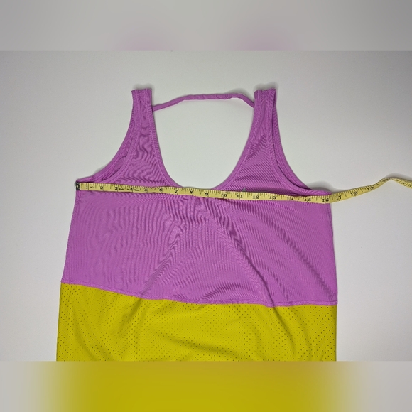 Nike Dri-fit Womens Tank Top Medium Pink Yellow Color Block Mesh - Picture 9 of 9